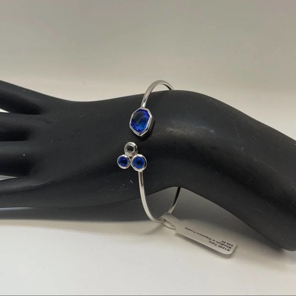 Real Simple Style Talia Bracelet Womens Rhodium Sapphire Silver - Picture 1 of 5